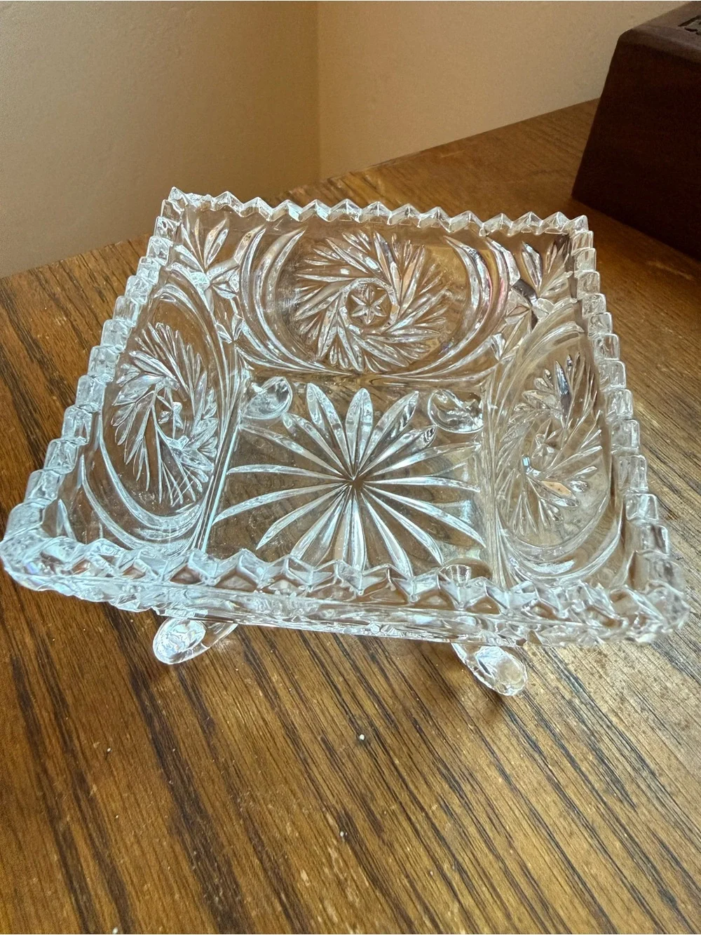 Glass Square Pedestal Dish